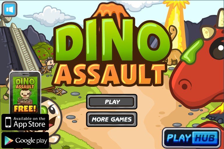 Игроутка играть без регистрации. Игра - защита башни от динозавров Dino Assault. Игра защищаться от динозавров. ИГРОУТКА игры. Tower Defense с динозаврами.